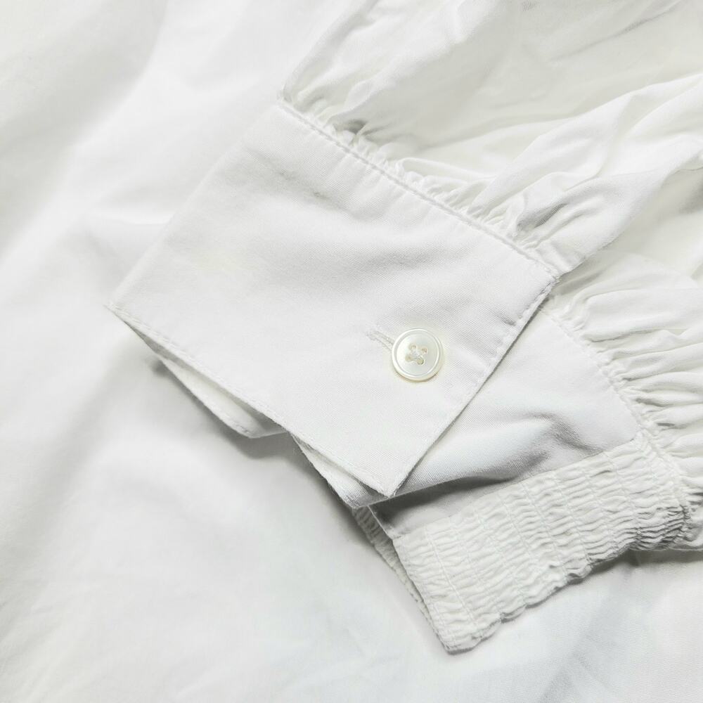 Madewell Embroidered Poplin Balloon Sleeve Top White Crewneck Cotton Zig Zag XL - Picture 8 of 10